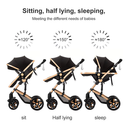 Baby Stroller 3-in-1 | Lightweight, Foldable & Luxury Travel Pram with 6 FREE Gifts