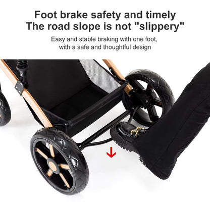 Baby Stroller 3-in-1 | Lightweight, Foldable & Luxury Travel Pram with 6 FREE Gifts