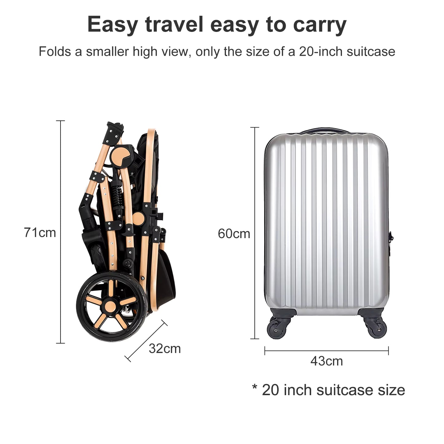 Baby Stroller 3-in-1 | Lightweight, Foldable & Luxury Travel Pram with 6 FREE Gifts