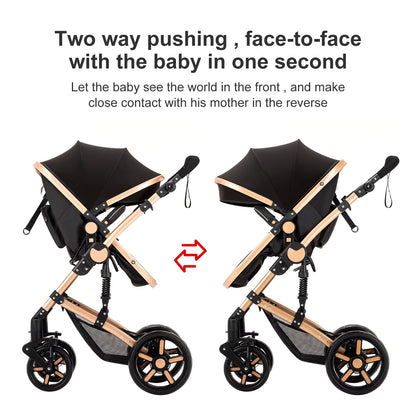 Baby Stroller 3-in-1 | Lightweight, Foldable & Luxury Travel Pram with 6 FREE Gifts