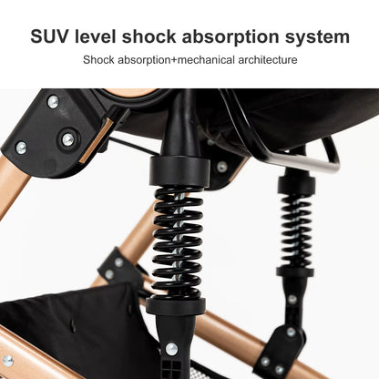 Baby Stroller 3-in-1 | Lightweight, Foldable & Luxury Travel Pram with 6 FREE Gifts