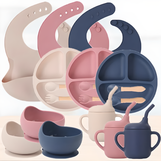 5Pc BPA-Free Silicone Baby Feeding Set