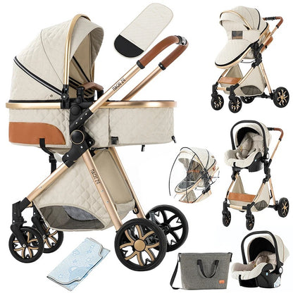 Baby Stroller 3-in-1 | Lightweight, Foldable & Luxury Travel Pram with 6 FREE Gifts