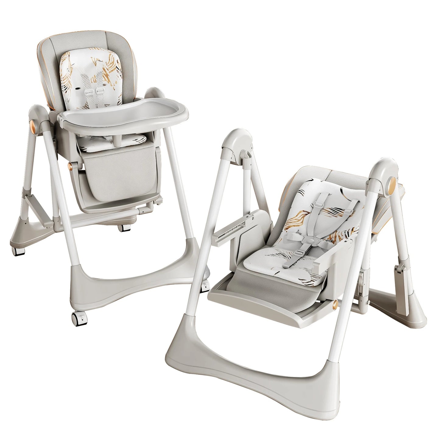 2-in-1 Foldable Baby High Feeding Chair