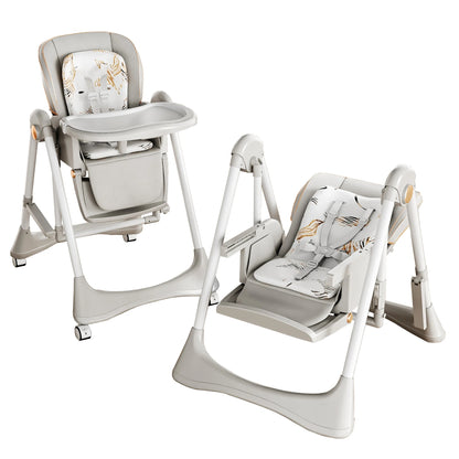 2-in-1 Foldable Baby High Feeding Chair
