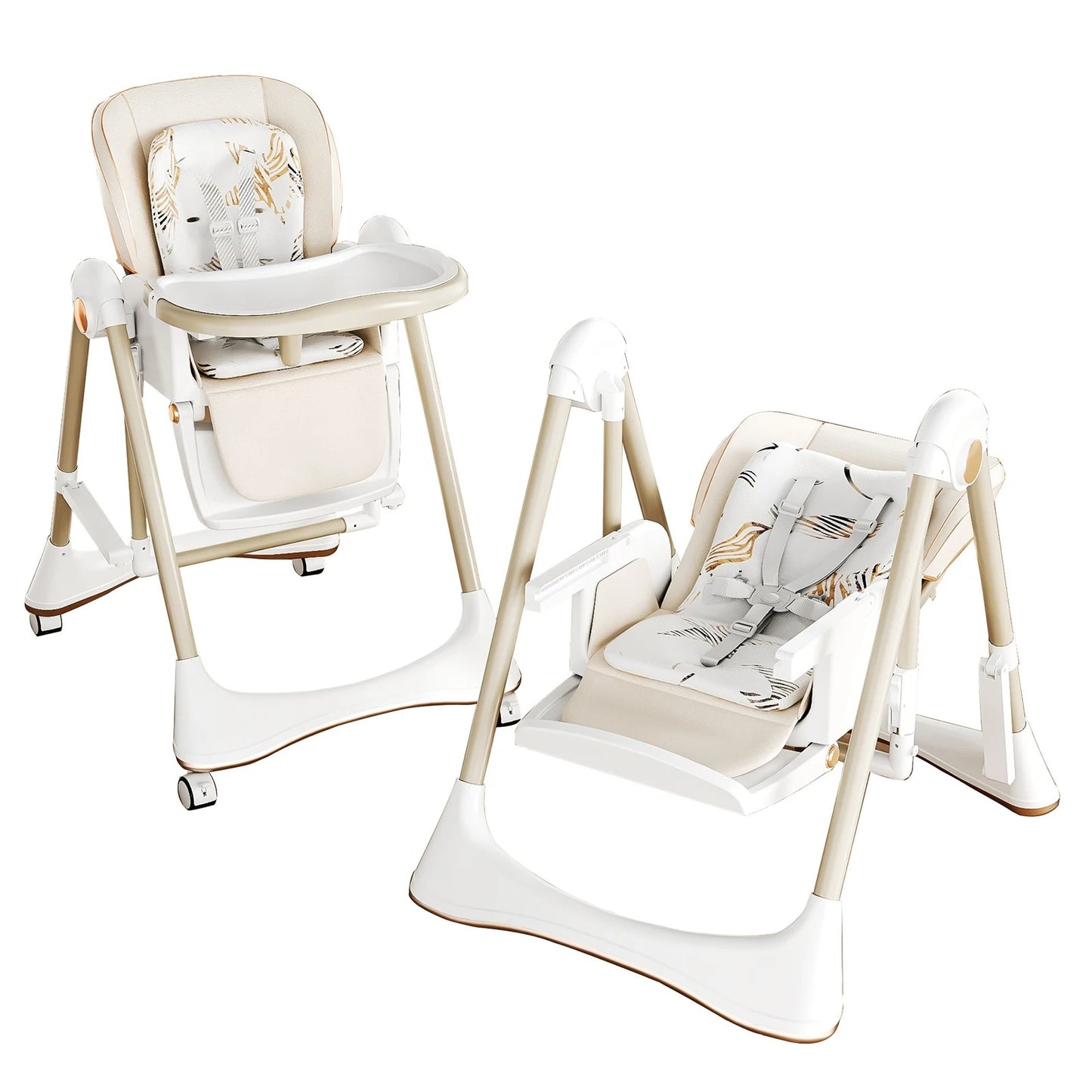 2-in-1 Foldable Baby High Feeding Chair
