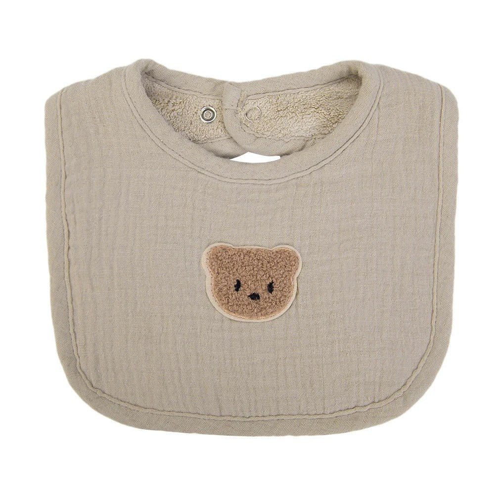 Cute Bear Muslin Baby Bib