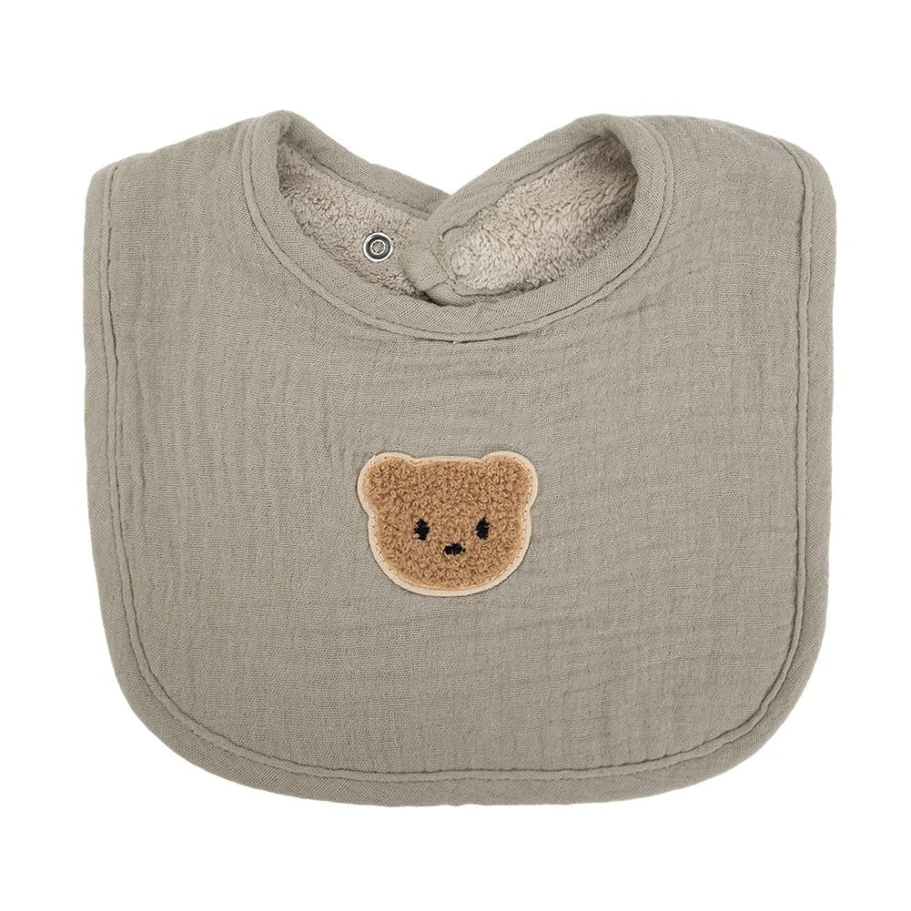 Cute Bear Muslin Baby Bib
