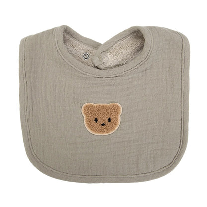 Cute Bear Muslin Baby Bib