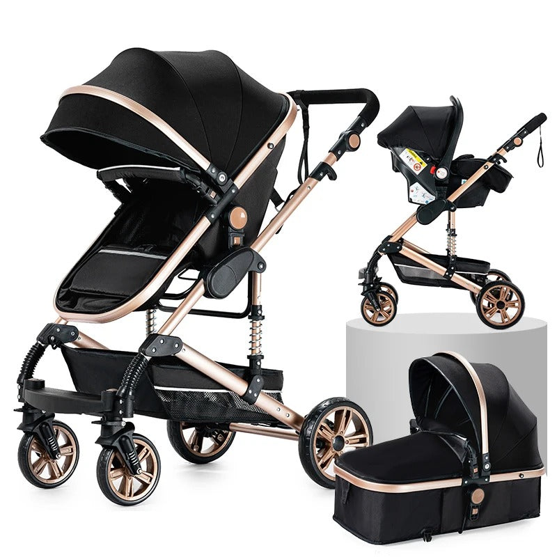 Baby Stroller 3-in-1 | Lightweight, Foldable & Luxury Travel Pram with 6 FREE Gifts