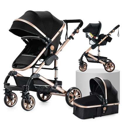 Baby Stroller 3-in-1 | Lightweight, Foldable & Luxury Travel Pram with 6 FREE Gifts