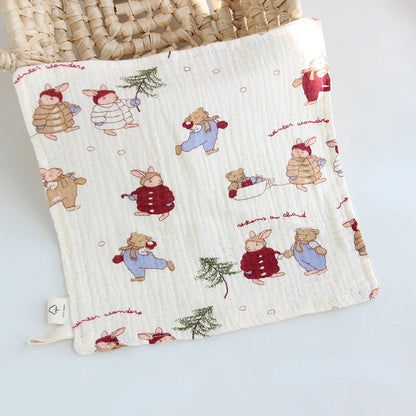 4-Layer Gauze Muslin Baby Towel – Ultra Soft & Absorbent Washcloth