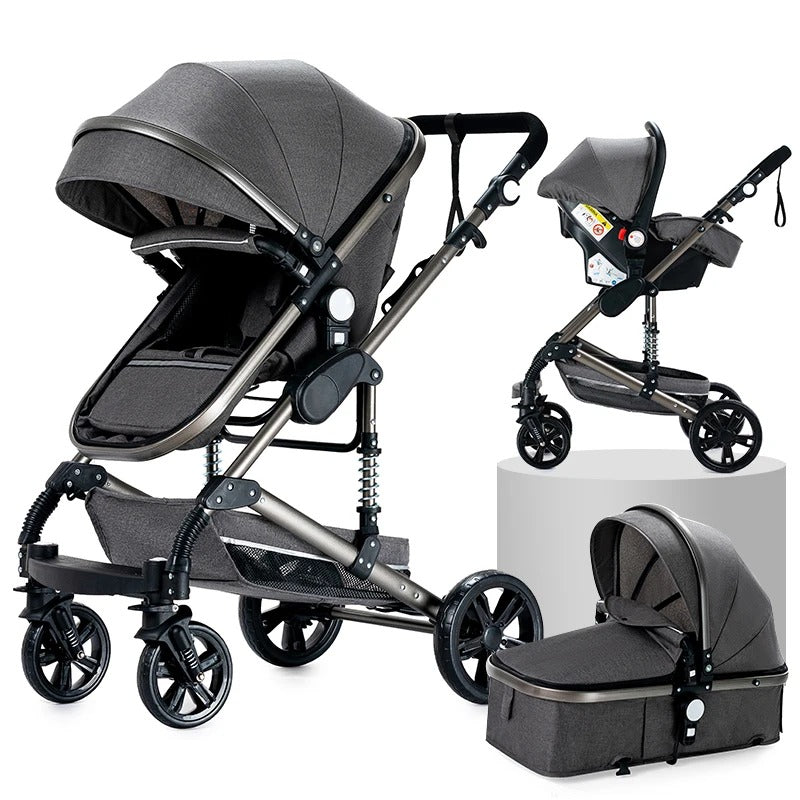 Baby Stroller 3-in-1 | Lightweight, Foldable & Luxury Travel Pram with 6 FREE Gifts
