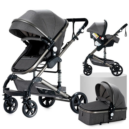 Baby Stroller 3-in-1 | Lightweight, Foldable & Luxury Travel Pram with 6 FREE Gifts