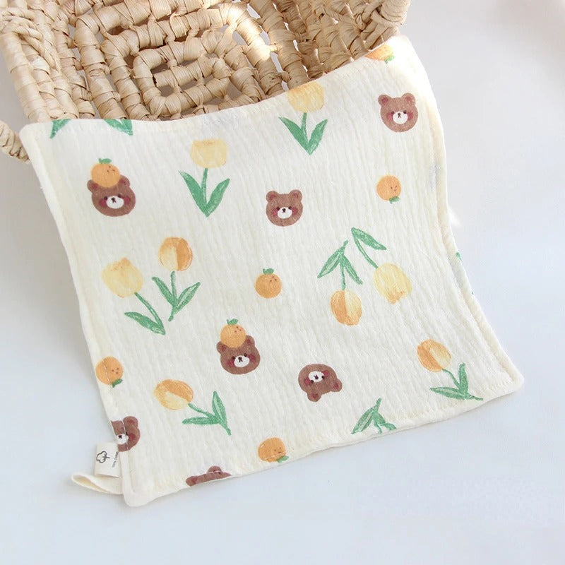 4-Layer Gauze Muslin Baby Towel – Ultra Soft & Absorbent Washcloth