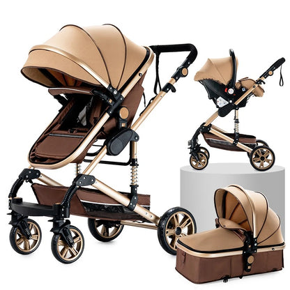 Baby Stroller 3-in-1 | Lightweight, Foldable & Luxury Travel Pram with 6 FREE Gifts