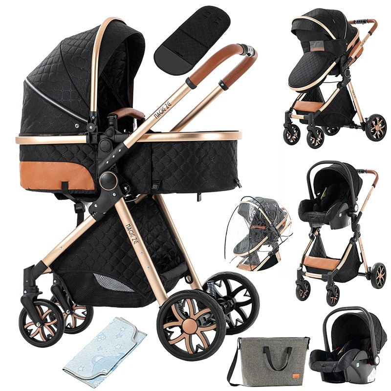 Baby Stroller 3-in-1 | Lightweight, Foldable & Luxury Travel Pram with 6 FREE Gifts
