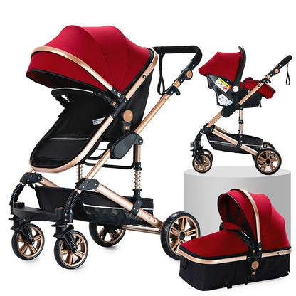 Baby Stroller 3-in-1 | Lightweight, Foldable & Luxury Travel Pram with 6 FREE Gifts