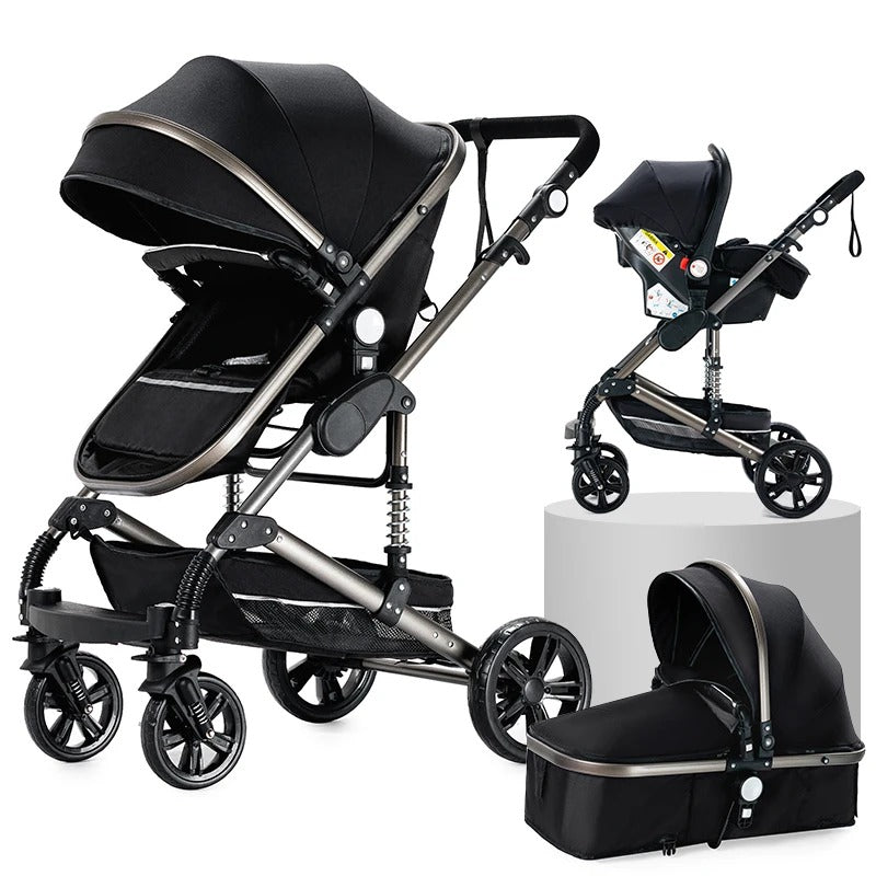 Baby Stroller 3-in-1 | Lightweight, Foldable & Luxury Travel Pram with 6 FREE Gifts