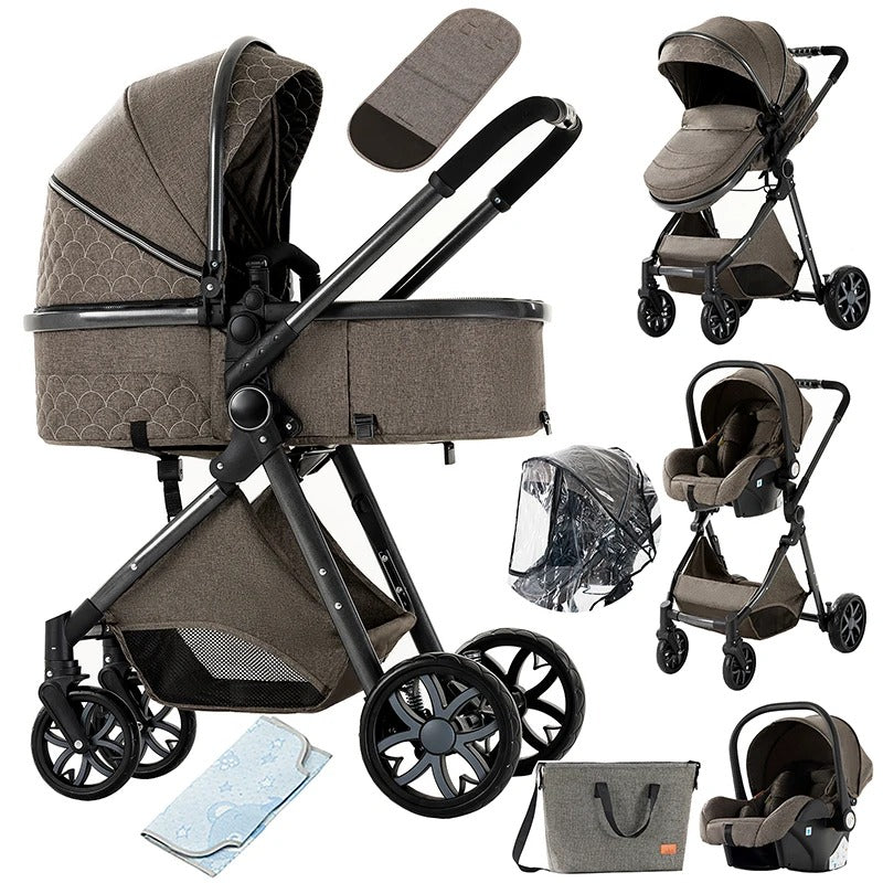 Baby Stroller 3-in-1 | Lightweight, Foldable & Luxury Travel Pram with 6 FREE Gifts
