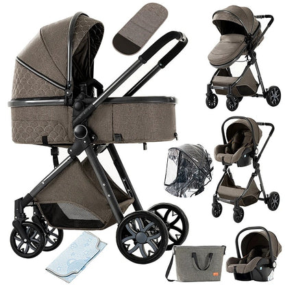 Baby Stroller 3-in-1 | Lightweight, Foldable & Luxury Travel Pram with 6 FREE Gifts