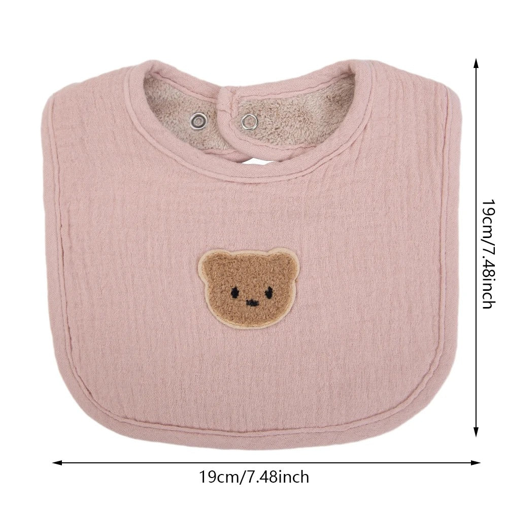 Cute Bear Muslin Baby Bib