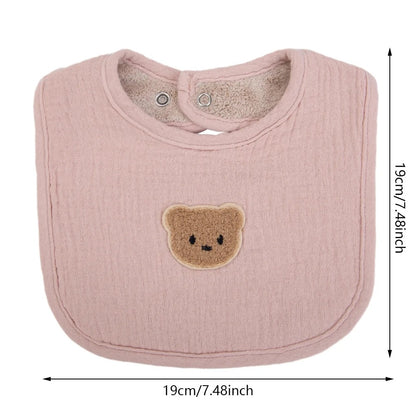 Cute Bear Muslin Baby Bib