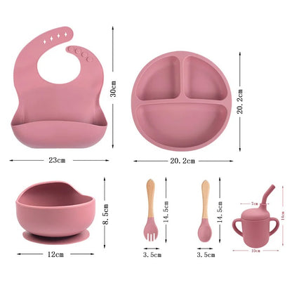 5Pc BPA-Free Silicone Baby Feeding Set