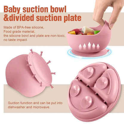 5Pc BPA-Free Silicone Baby Feeding Set