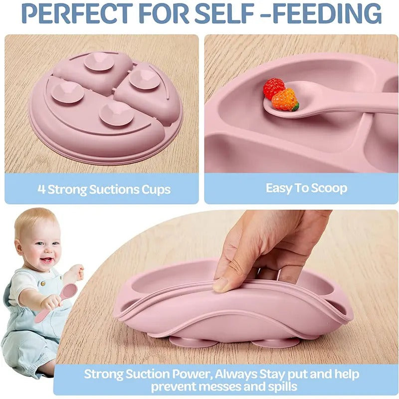 5Pc BPA-Free Silicone Baby Feeding Set