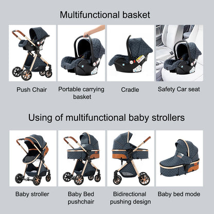 Baby Stroller 3-in-1 | Lightweight, Foldable & Luxury Travel Pram with 6 FREE Gifts