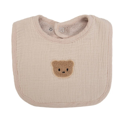 Cute Bear Muslin Baby Bib